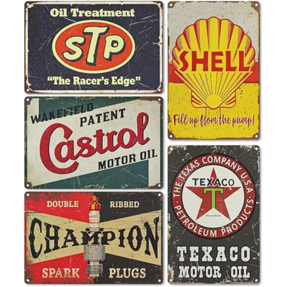 Vintage Garage Signs Room Decor 5PCS, PVC Made Garage Decor Signs - Picture 7 of 14